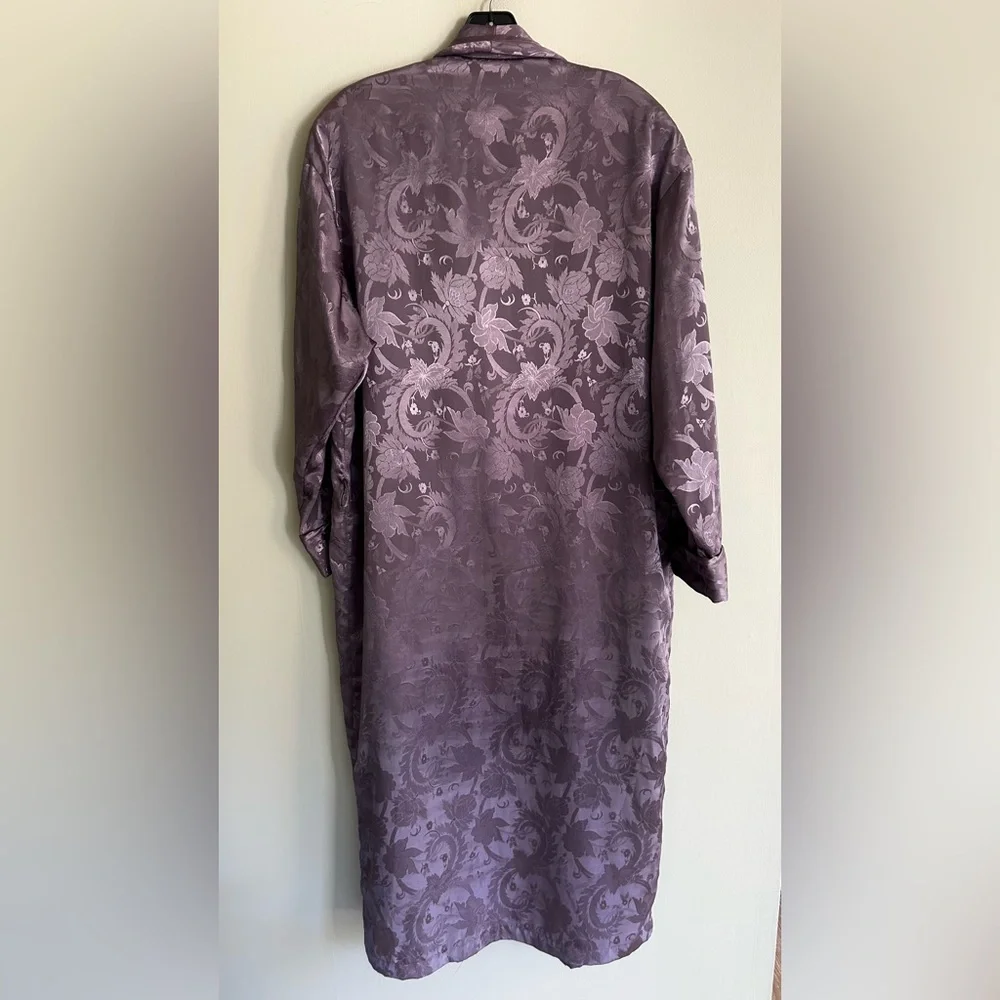 Vintage Victoria’s Secret Gold Label Floral Jacquard Satin Duster Kimono Robe S